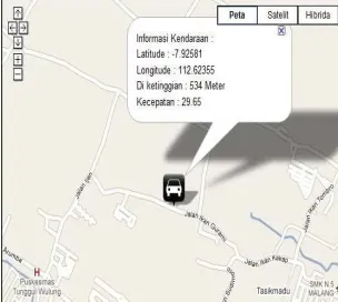 Gambar 3. Hasil Interface Map dengan Google Maps API 