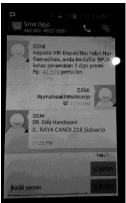 Gambar 4.24 SMS Lokasi Klinik 