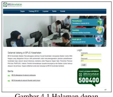 Gambar 4.1 Halaman depan 