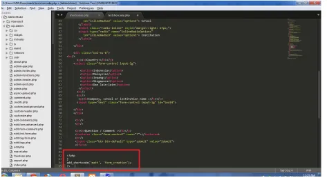 Gambar penambahan shortcode.