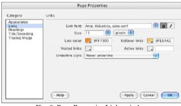 Fig.7: Page Properties Appearance window 