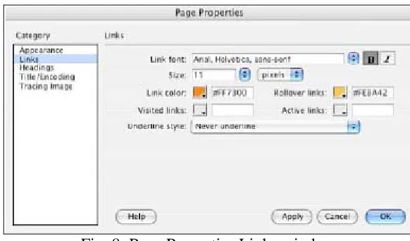 Fig.7: Page Properties Appearance window 