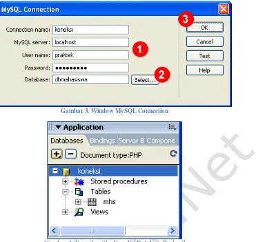 Gambar 3. Window MySQL Connection 