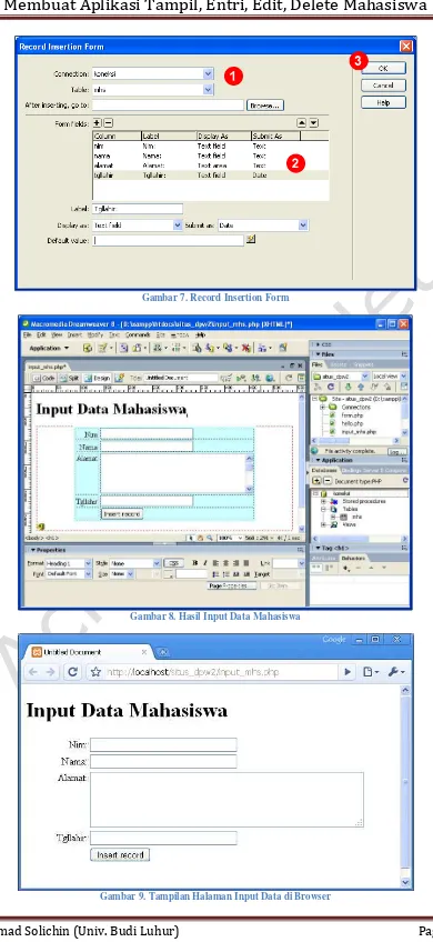Gambar 9. Tampilan Halaman Input Data di Browser 