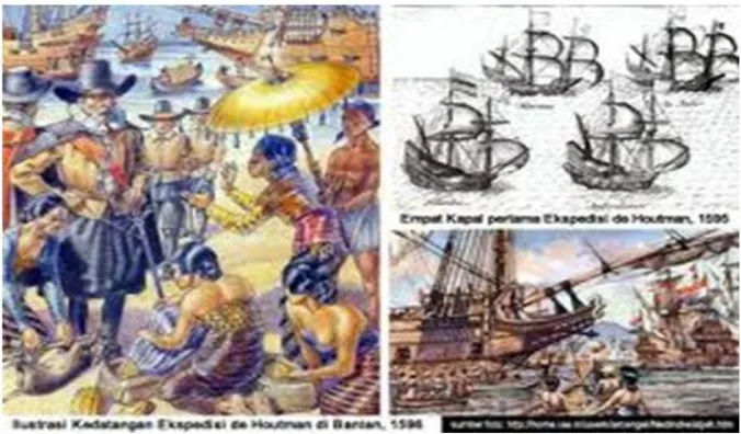 Gambar 1. Armada Belanda Dipimpin Cornelis de Houtman Mendarat di 