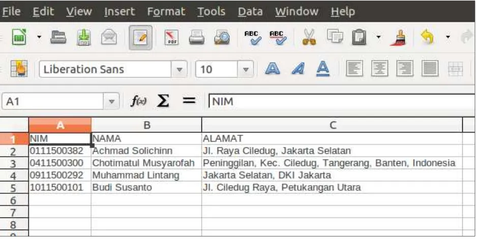 Gambar 2: Tampilan File Excel Hasil Program 2