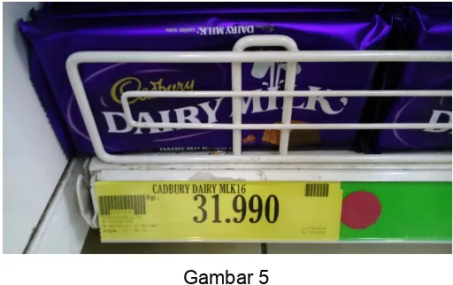 Gambar 3Coklat Cadbury 30 gram dengan harga Rp 8.190