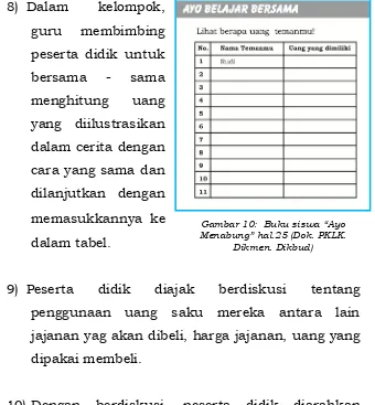 Gambar 10:  Buku siswa “Ayo Menabung” hal.25 (Dok. PKLK. 