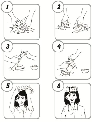 gambar langkah-langkah pembuatan mahkota daun 