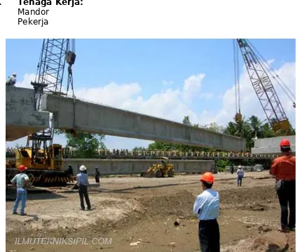 Gambar Contoh Pemasangan Girrer/Gelagar Pracetak Jembatan
