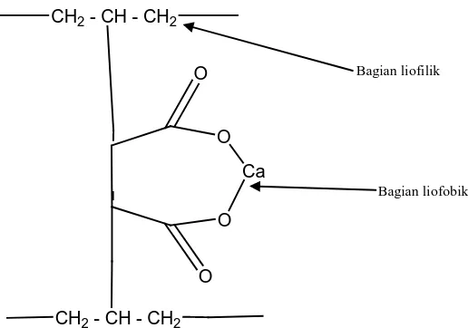 Gambar 1.1.  Adsorben Sintetis Kalsium maleat – kalsiummaleat  - grafting - HDPEgrafting - HDPE dan Bagian-bagiannya 