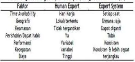 Tabel 1. Perbandingan Human Expert dengan 