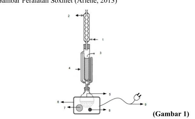 Gambar Peralatan Soxhlet (Arlene, 2013)