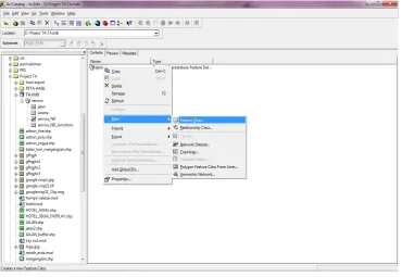 Gambar 2.12 membuat geodatabase untuk polygon servis area