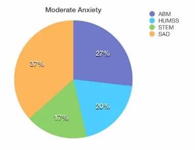 Figure 5. Percentage of Moderate Math Anxiety Levels within Batch 2017