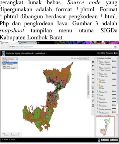Gambar 3. Interface SIGDa Kab. Lombok Barat 