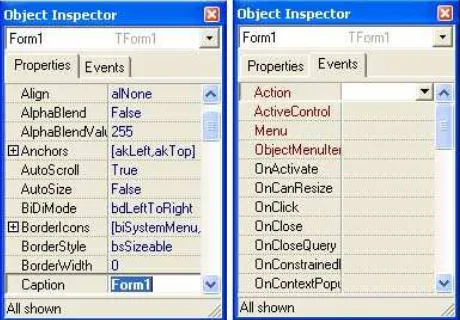 Gambar 1.6 Lembar kerja Object Inspector 