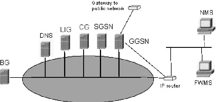 Gambar 2.2  Arsitektur Jaringan GPRS Backbone 