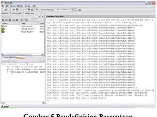 Gambar 5 Pendefinisian Perceptron 