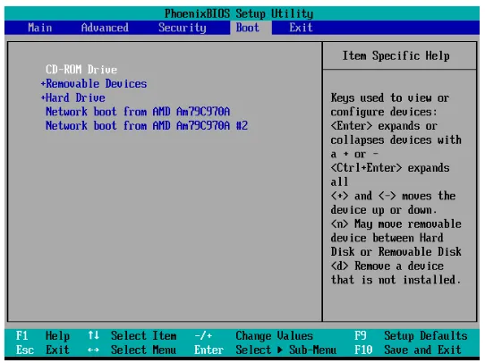 Gambar 3.1 Pengaturan Booting Awal Melalui CD-ROM 