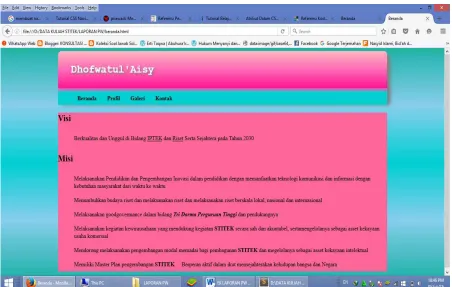 Gambar 3.1.Output program dari source code dengan CSS untuk membuat navigation bar 
