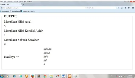 Gambar 3.2.Lanjutan output program dari Source Code HTML dan PHP untuk membuat  hasil perulangan menggunakan for 