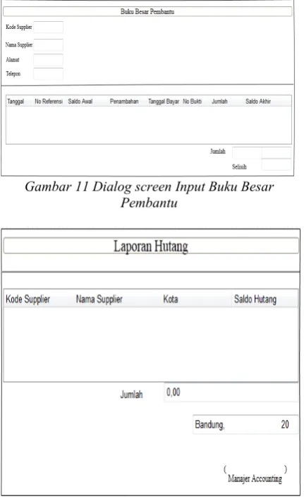 Gambar 11 Dialog screen Input Buku Besar