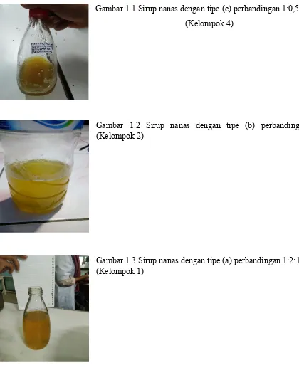 Gambar 1.1 Sirup nanas dengan tipe (c) perbandingan 1:0,5:1. 