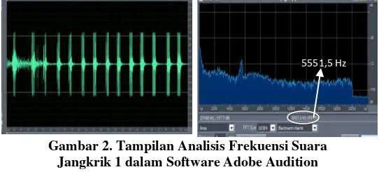 Gambar 4. Grafik frekuensi suara kerikan 