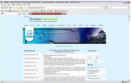 Tampilan Info program Bagian dari Gambar 3.6 website www.bkkbn .go.id 