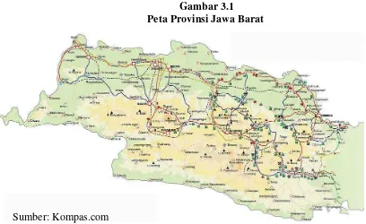 Gambar 3.1            Peta Provinsi Jawa Barat 