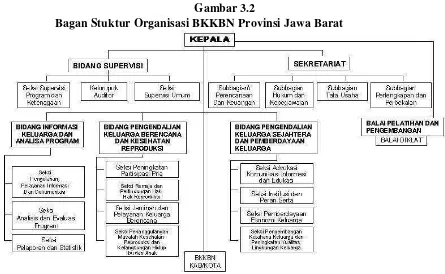 Gambar 3.2 Bagan Stuktur Organisasi BKKBN Provinsi Jawa Barat 