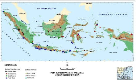 Gambar 1. Peta Penyebaran Bijih Besi di Indonesia