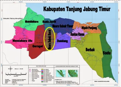Gambar 1. Peta Wilayah Kabupaten Tanjung Jabung Timur