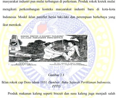 Iklan rokok cap Doro tahun 1931 Gambar 2.1 (Sumber: Buku Sejarah Periklanan Indonesia, 
