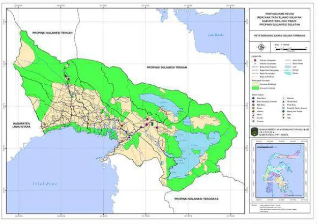 Gambar 21. Peta Lokasi Sebaran Tambang (Sumber :  Bappeda Luwu Timur, 2010) 