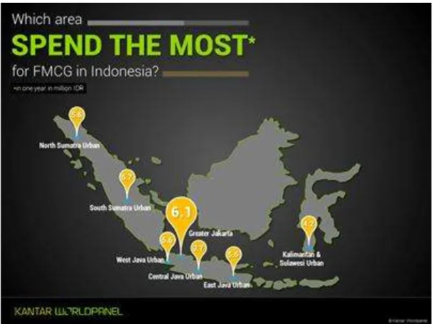 Gambar 1.2 Wilayah Penyebaran Produk FMCG di Indonesia