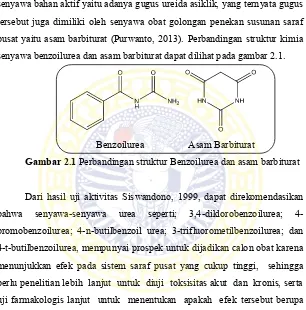 Gambar 2.1 Perbandingan struktur Benzoilurea dan asam barbiturat 