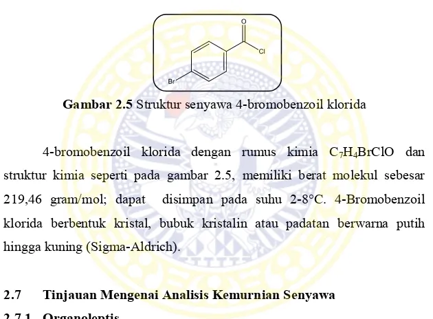 Gambar 2.5 Struktur senyawa 4-bromobenzoil klorida 