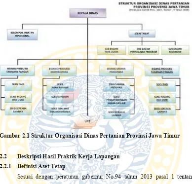 Gambar 2.1 Struktur Organisasi Dinas Pertanian Provinsi Jawa Timur 