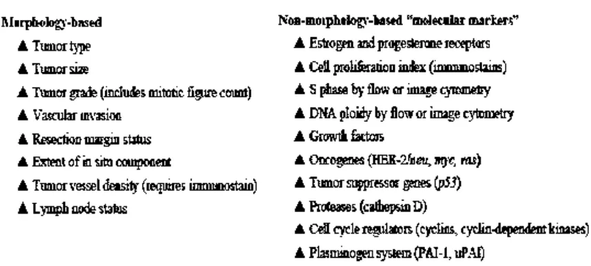 Tabel 2.2 Faktor – faktor prognostik terjadinya kekambuhan:  based dan non morphology based.(26) 
