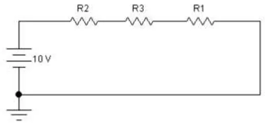 Gambar 1.5. Rangkaian resistor secara seri 