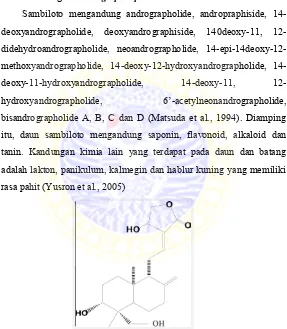 Gambar 2.2 Struktur kimia senyawa andrografolida (Harjotaruno et al.,2007).  