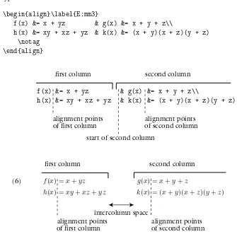 Figure 9.2: Two aligned columns: source and typeset.
