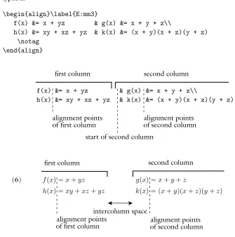 Figure 9.2: Two aligned columns: source and typeset.
