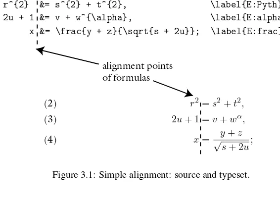 Figure 3.1: Simple alignment: source and typeset.