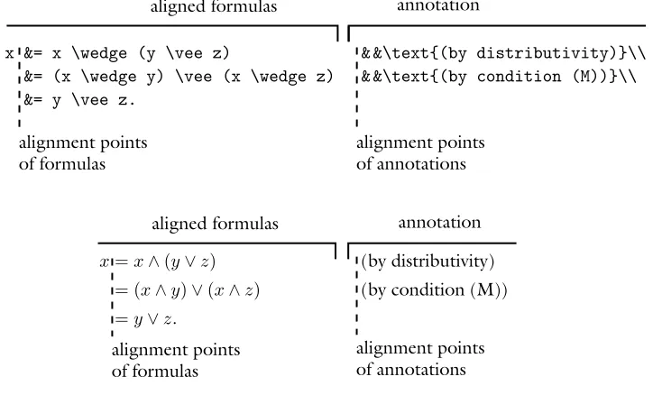 Figure 3.2: Annotated alignment: source and typeset.