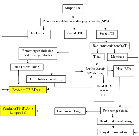 Gambar 2 .1 Alur Diagnosis TB paru pada orang Dewasa (Kemenkes RI  2014) 