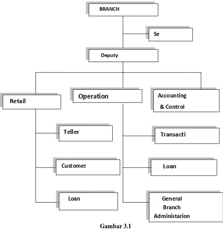 Gambar 3.1 Strutur Organisasi PT. Bank Tabungan Negara (Persero) 