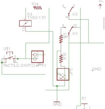 gambar diatas ketika terdapat VOUT (5V) mengalir dari pin 1 ke 12 maka switch akan